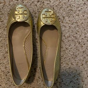 Gold Tory Burch flats